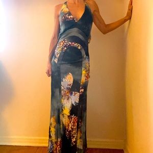 Free People Maxi Dress. Gorgeous blue with butterfly print. Size XS